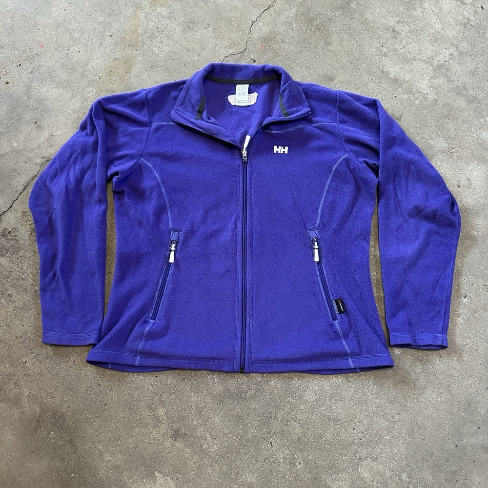HELLY HANSEN Fleece 16 Purple Womens Full Zip Embroidered Logo Zip Pockets XL